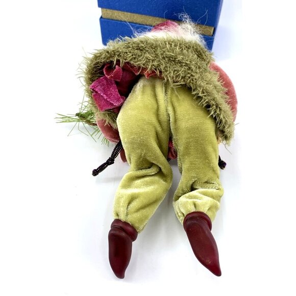 Katherines Collection Santa Elf Old World Shelf Sitter Green Pink 10" Vintage - Picture 6 of 6